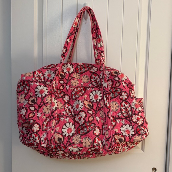 Vera Bradley Pink and Red Floral Weekender Travel Bag - Picture 3 of 5
